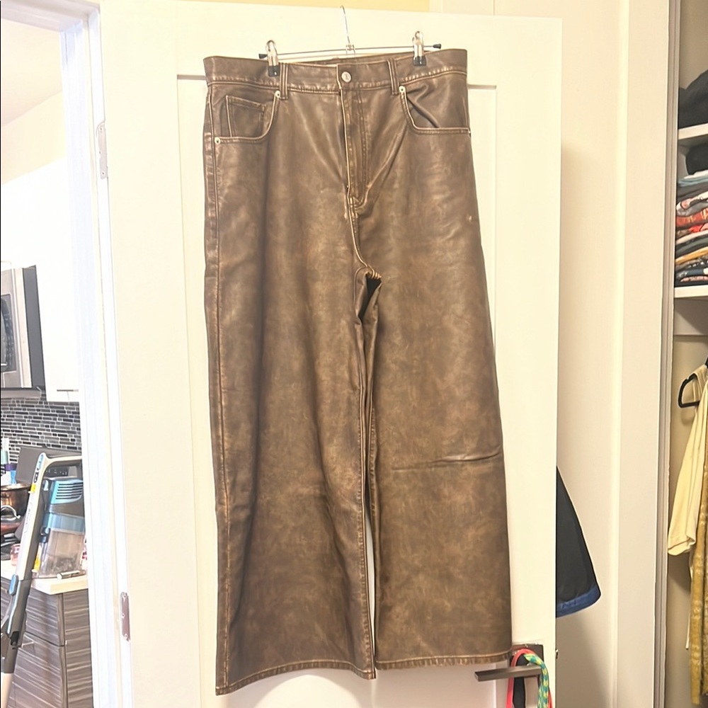 Free People Brown Wide Leg Pants